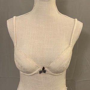 Victoria's Secret: Pout White Lace Bra with Grey Detailing